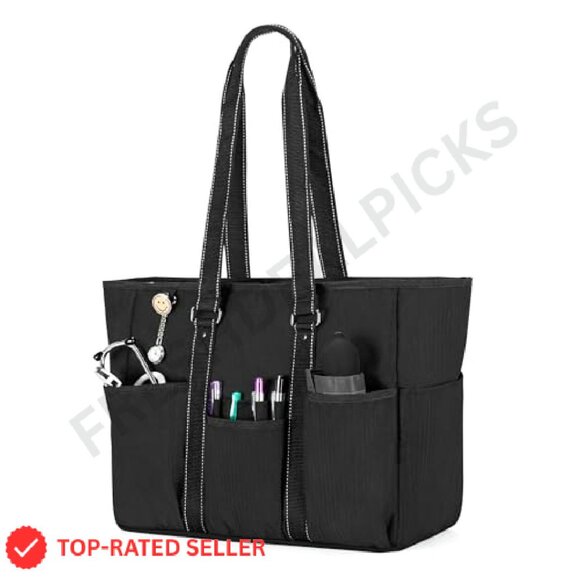 Professional Nurse Tote Bag Padded Laptop Sleeve Multiple Pockets Functional - Picture 2 of 7